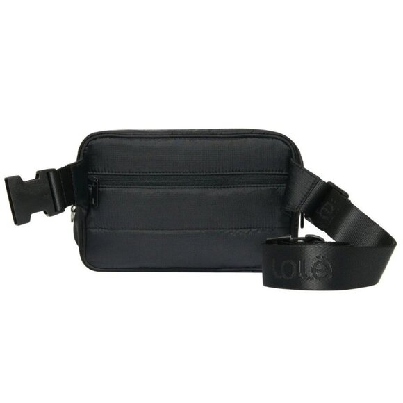 Lolë Unisex Black Crossbody Handwarmer Belt Bag Fanny Pack Faux Fur Adjustable - Picture 6 of 10